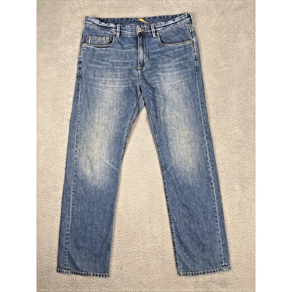Tommy Bahama Jeans Mens 38x34 Blue Standard Fit Straight Leg Denim 5 Pockets - Picture 1 of 10